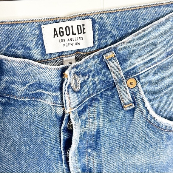 Agolde Jeans Jamie High Rise Classic Distressed Jeans in Angst 26 - Picture 11 of 14